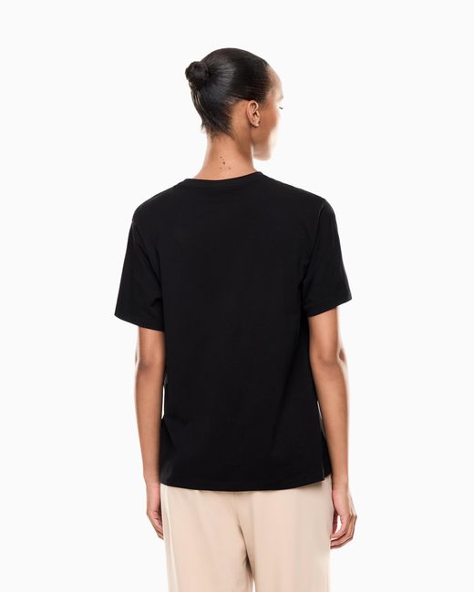 EA7 Black Core Lady Stretch-Jersey T-Shirt