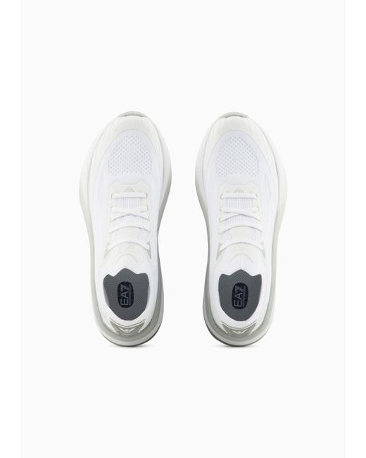 Sneakers Crusher Distance Sonic Knit di EA7 in White