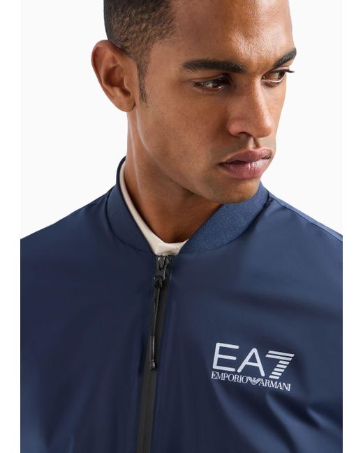 EA7 Blue Golf Club Technical Fabric Padded Jacket for men