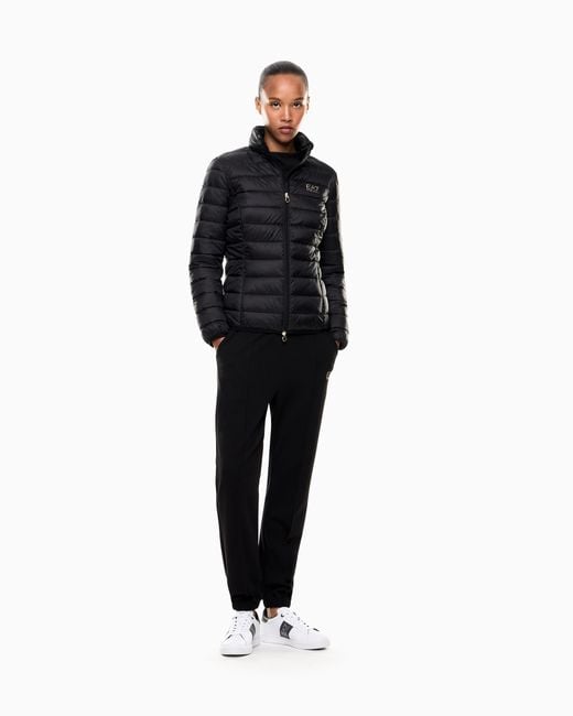 EA7 Blue Core Lady Lightweight Nylon Padded Jacket