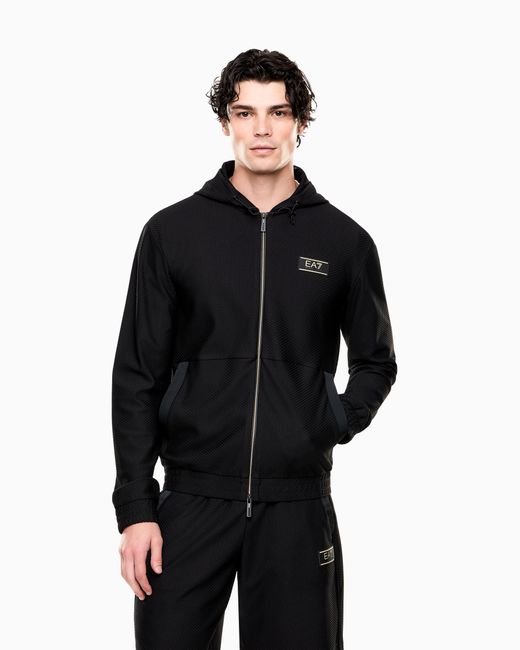 EA7 Black Zip-Throughs for men