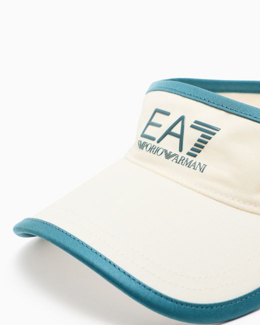 EA7 White Tennis Pro Cotton Visor