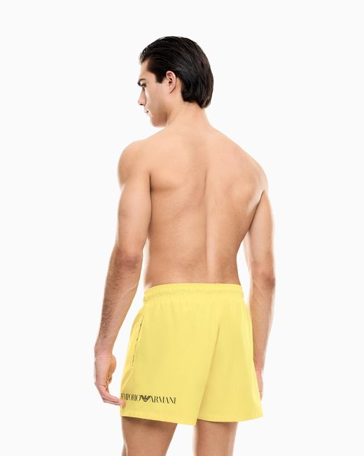 EA7 Yellow Swim Trunks With Logo for men