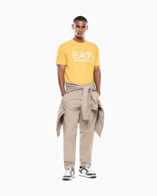 EA7 Yellow Slim-Fit T-Shirt Core Identity for men