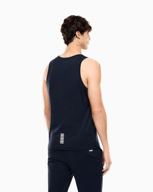 EA7 Blue Core Identity Cotton Jersey Tank Top for men