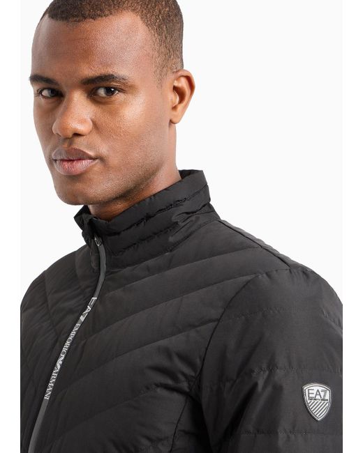 EA7 Black Premium Shield Packable Puffer Jacket for men