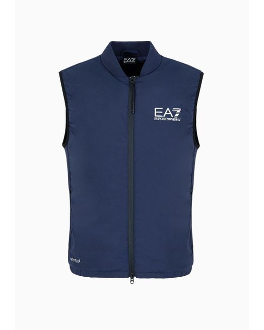 EA7 Blue Golf Club Technical Fabric Padded Gilet for men