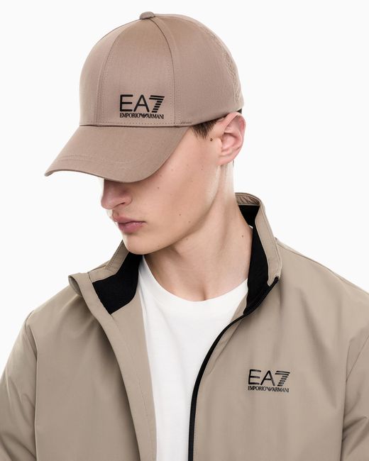 EA7 Natural Baseballcap Baumwolle Verstellbarem Verschluss Caps U