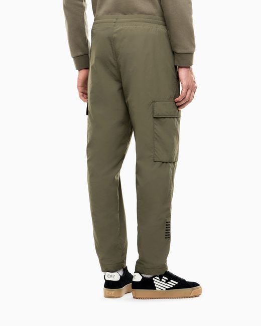 EA7 Green Cargo Pants Core Identity Regular Fit Woven Fabric for men