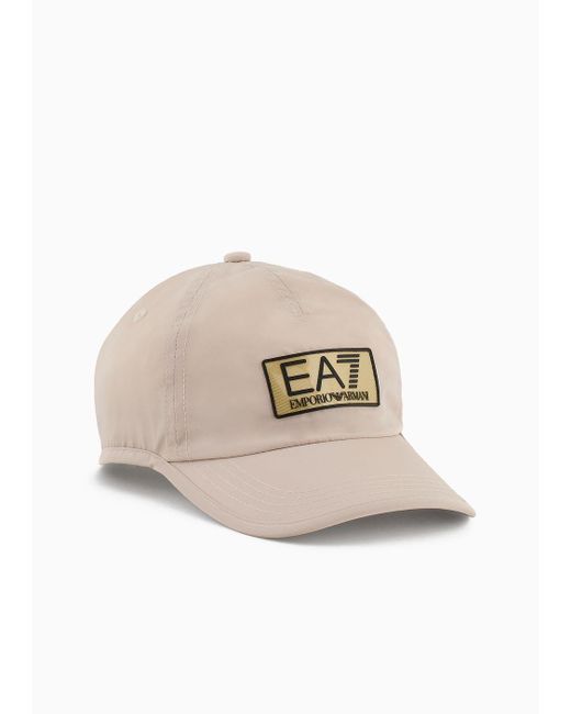 EA7 Natural Asv Gold Label Recycled-fabric Baseball Cap