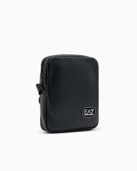 EA7 Black Leather-Effect Shoulder Bag