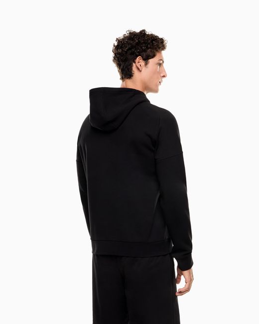 Felpa Con Cappuccio Visibility di EA7 in Black da Uomo