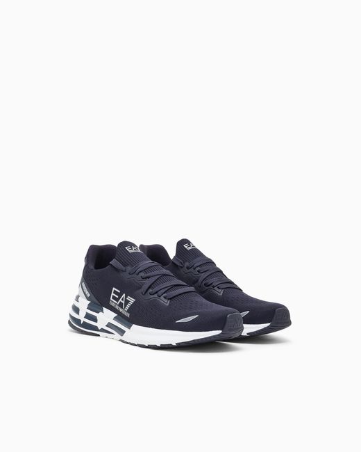 EA7 Blue Crusher Distance Knit 2.0 Sneakers