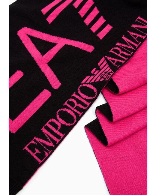 Sciarpa Con Maxi Logo di EA7 in Pink