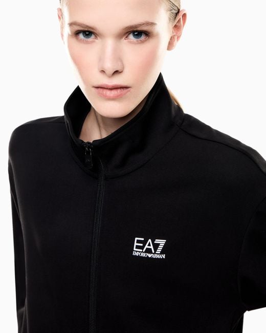 EA7 Black Dynamic Athlete Zip-Up Sweatshirt