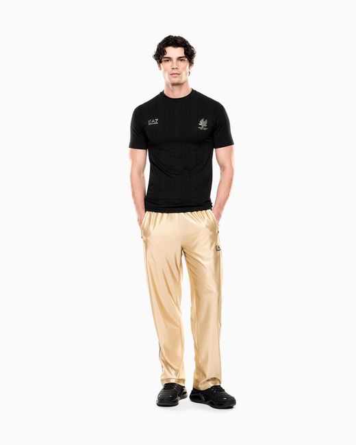 EA7 Black Soccer T-Shirt for men