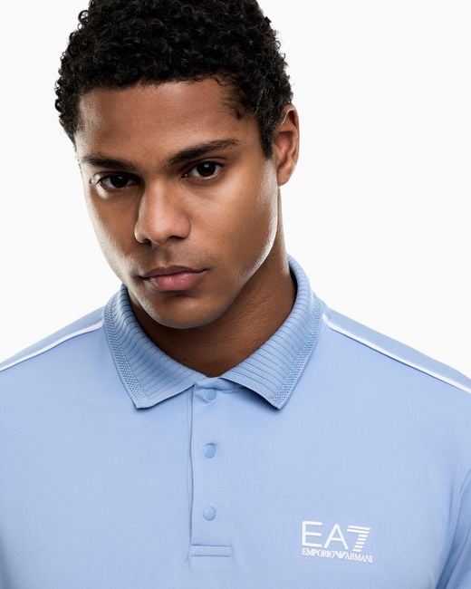 EA7 Blue Tennis Pro Polo Shirt for men