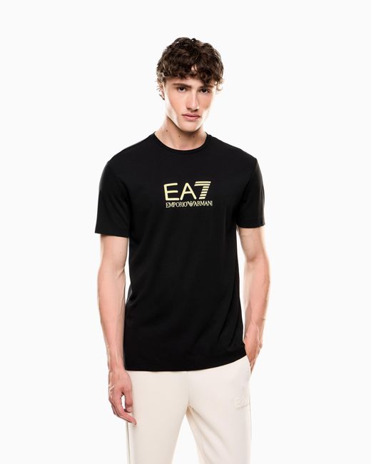 EA7 Black Label Viscose-Blend Crew-Neck T-Shirt for men