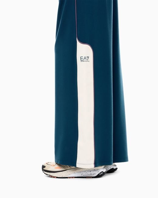 EA7 Blue Oversized Jersey Trousers Sporting Club
