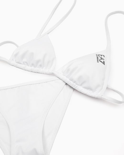 EA7 White Two-Piece Bikini With Triangle Top And Ties Water Sports