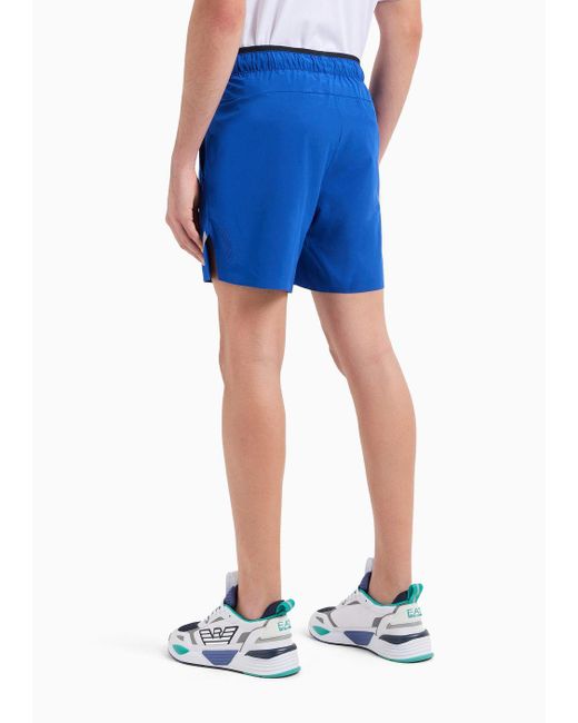 EA7 Blue Tennis Pro Bermuda Shorts In Ventus7 Technical Fabric for men