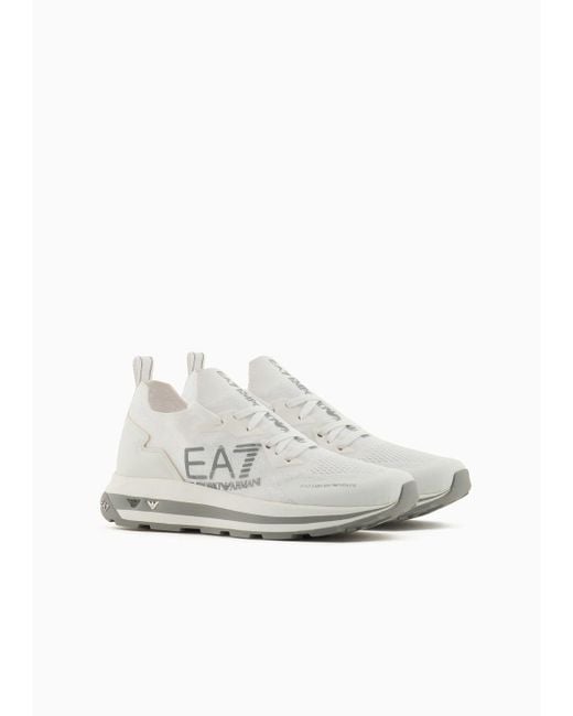EA7 Black & White Altura Knit Sneaker