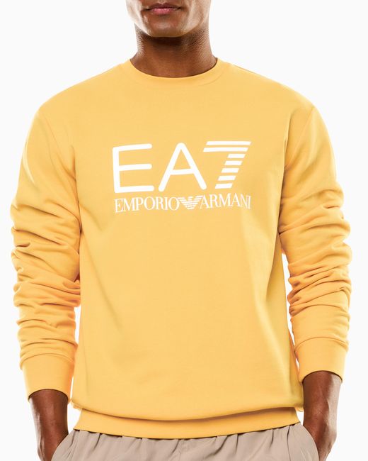 EA7 Yellow Slim Sweatshirt Core Identity for men