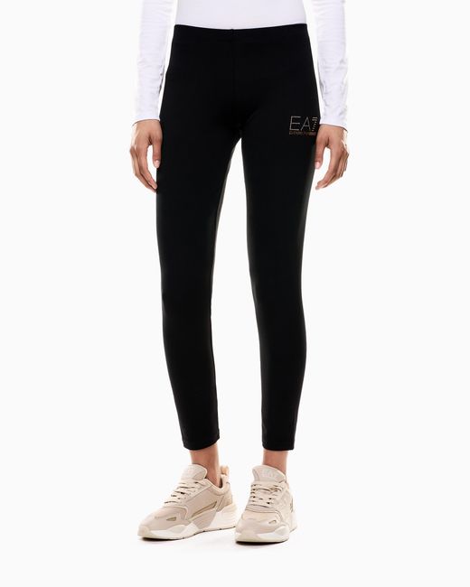 Legging Jersey Stretch Con Micro Borchiette Evolution di EA7 in Black