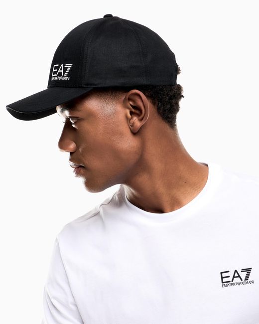 EA7 Black Baseballcap Baumwolle Verstellbarem Verschluss Caps U
