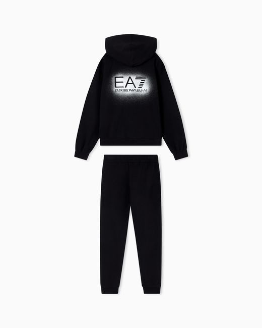EA7 Blue Visibility Girl Stretch Cotton Tracksuit