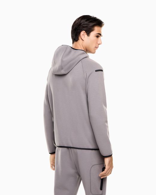 EA7 Gray Dynamic Athlete Hooded Sweatshirt for men