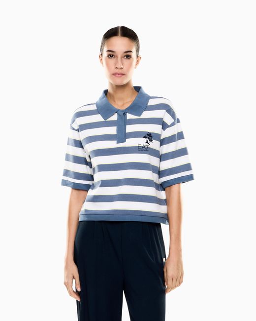 EA7 Blue Jersey Polo Shirt