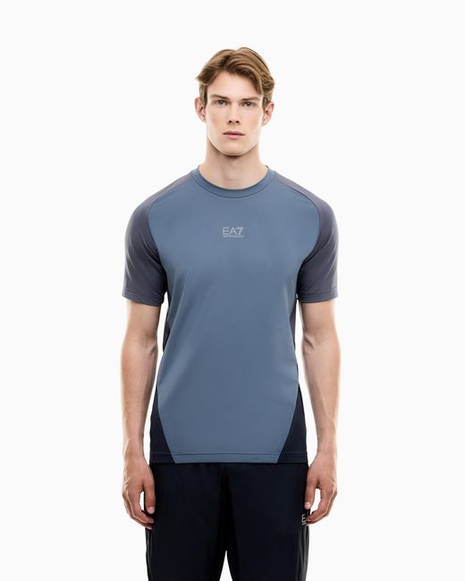 EA7 Blue Slim-Fit T-Shirt Ventus 7 for men