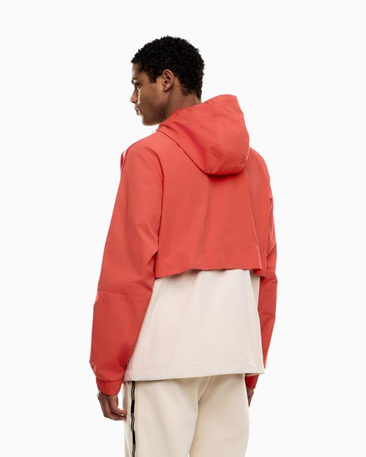 EA7 Red Logo Series Nylon Hooded Jacket for men