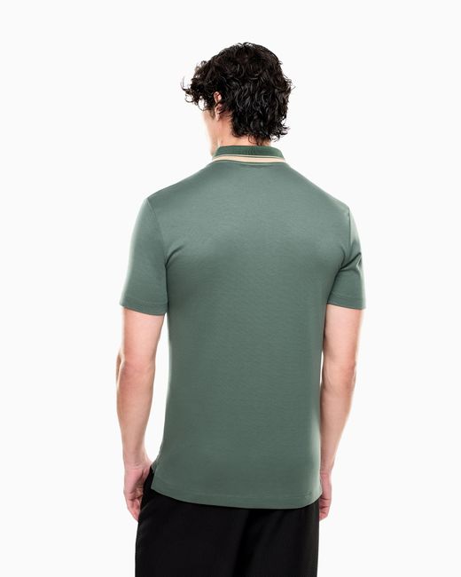 EA7 Green Premium Label Jersey Polo Shirt for men