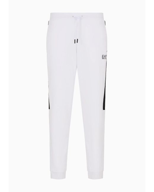 EA7 Logo Series Jogginghose Aus Baumwolle in White für Herren