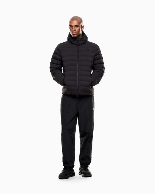 EA7 Blue Technical Fabric Padded Jacket With Hood for men