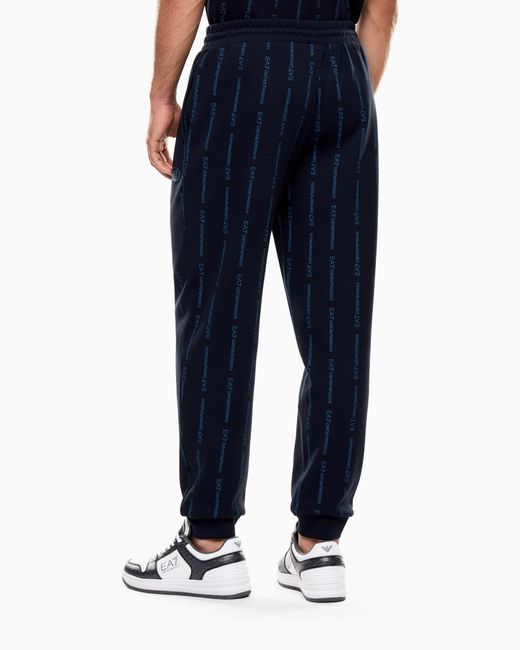 EA7 Blue Graphic Series Cotton-Blend Joggers for men