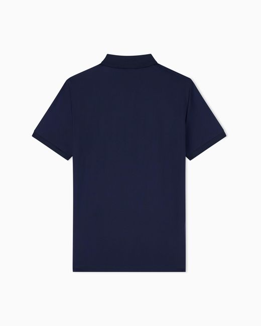 EA7 Blue Slim-Fit Polo Shirt Premium Shield for men