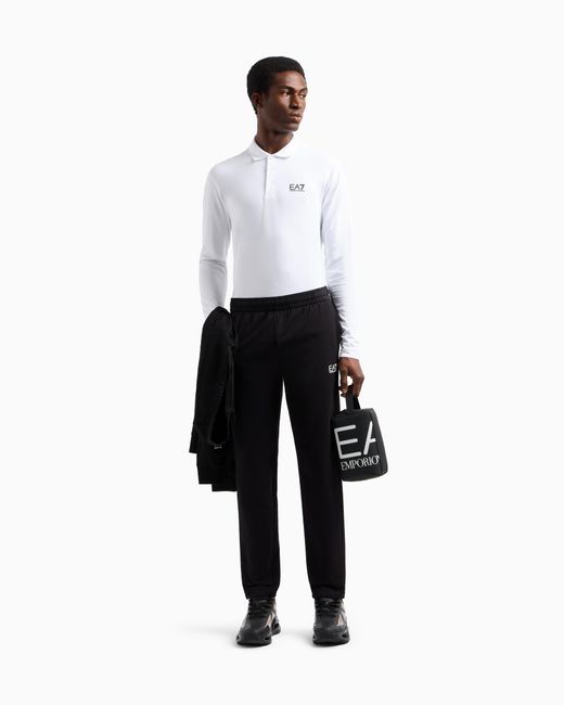 EA7 Black Stretch Trousers for men