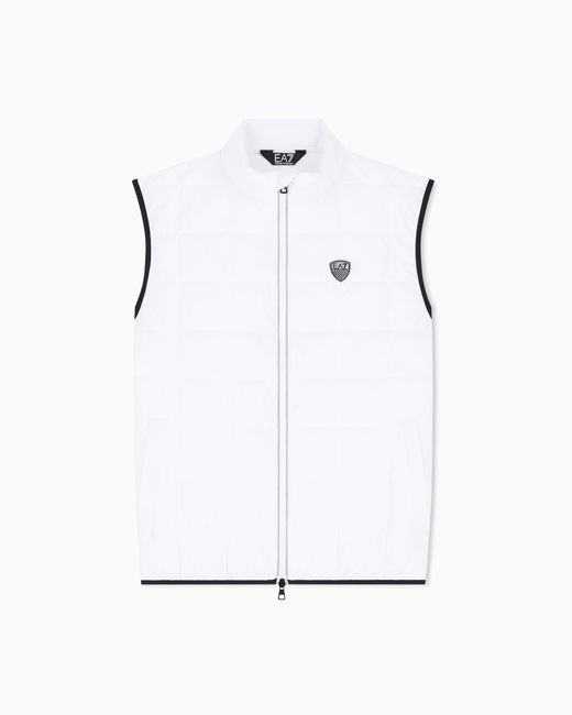 EA7 Gray Premium Shield Technical-Fabric Gilet for men