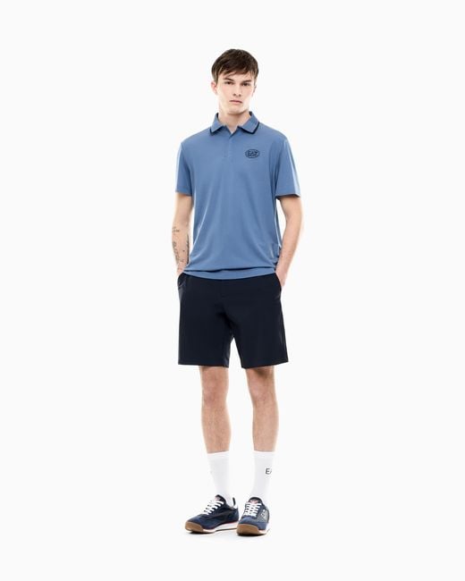 EA7 Blue Golf Pro Polo Shirt for men