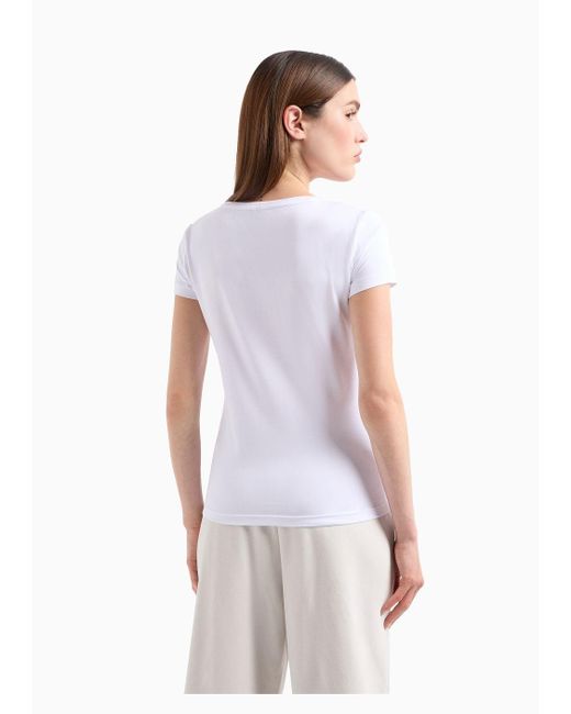 T-shirt Slim Fit di EA7 in White