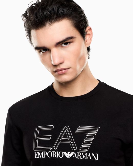 EA7 Black Visibility Long-Sleeved T-Shirt for men
