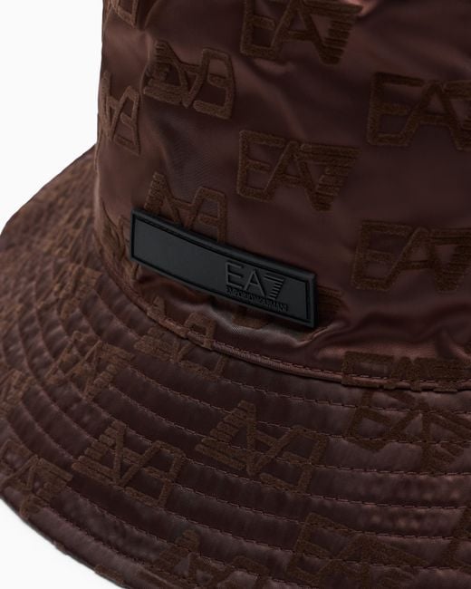 EA7 Brown Bucket Hat Regular Fit