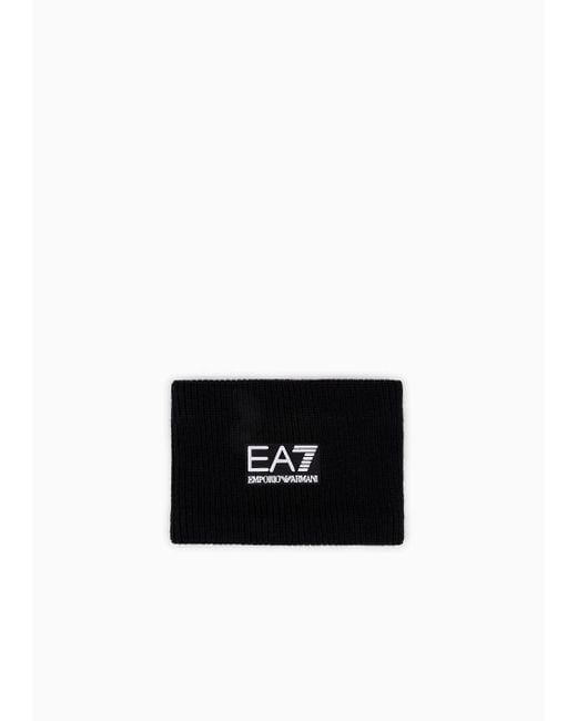 EA7 Black Logo Series Mountain Wool-blend Neck Warmer