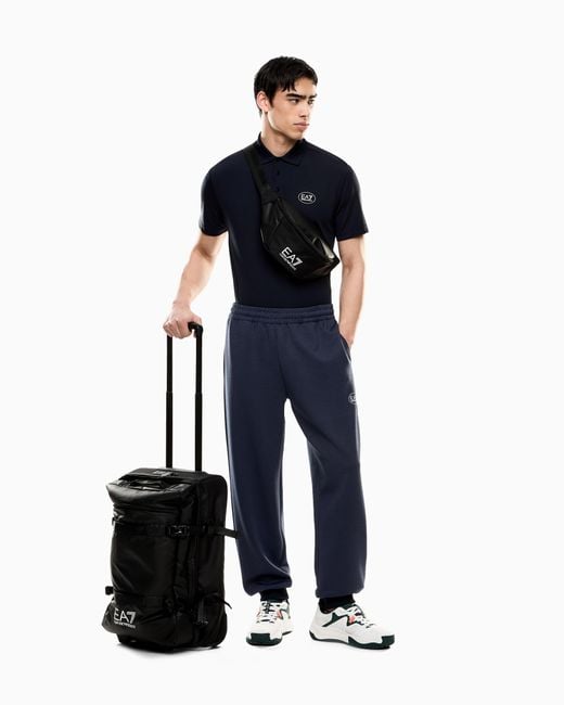 EA7 Tennis Club Jersey-Poloshirt Aus Viskose-Mischung in Blue für Herren