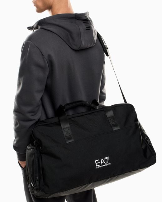 EA7 Black Train Core Medium Gym Bag With Oversized Logo