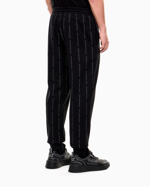 EA7 Black Graphic Series Cotton-Blend Joggers for men