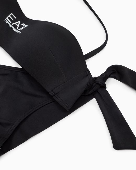 EA7 Black Logo Bandeau Bikini